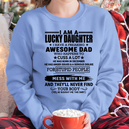 December - I'm Lucky Daughter - Gift for Daughter from Dad - HLT12 (SKU-T1406DD-12)
