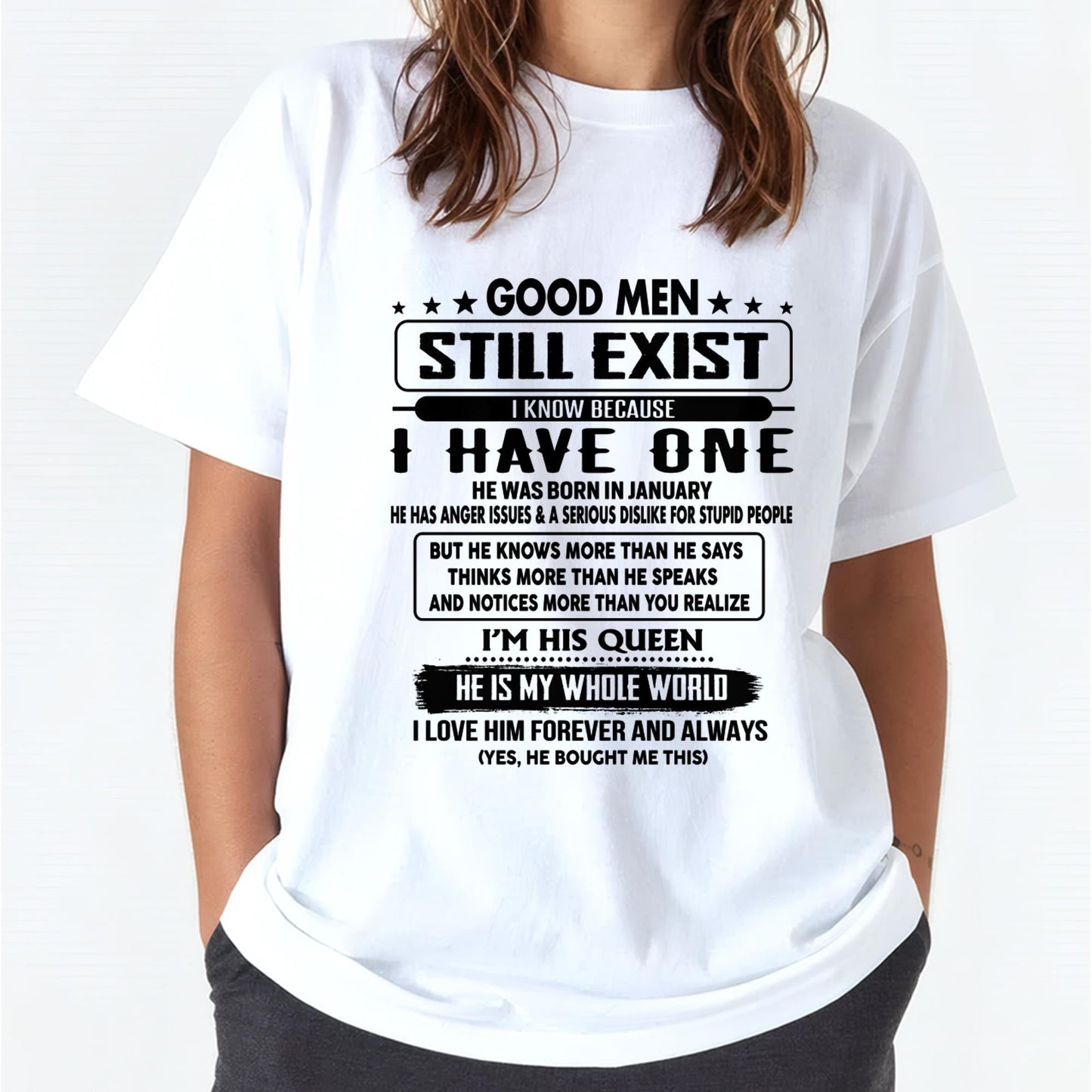January - Good men Still Exist - gift for your girlfriend, wife from Husband - HLT01 (SKU-GM-01)