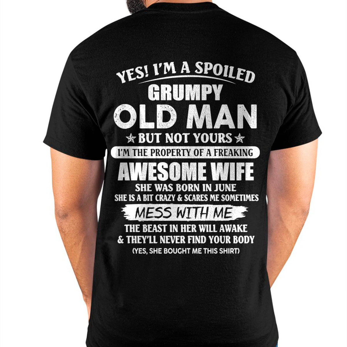 June - Grumpy Old Man with Awesome Wife - Perfect Gift From Wife - HLT06 (SKU06-68-06)