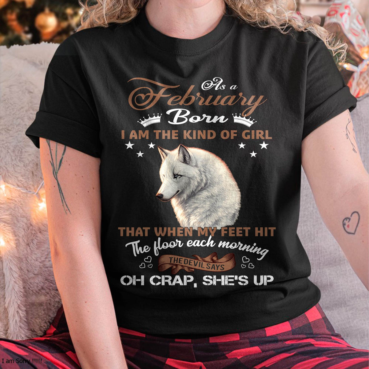 AS A FEBRUARY GIRL I'M FEARLESS WOLF SHIRT – GIFT FOR WOMEN - HLT02 (SKU2604-238-02)