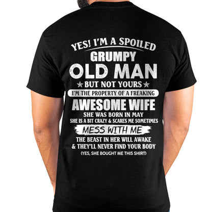 May - Grumpy Old Man with Awesome Wife - Perfect Gift From Wife - HLT05 (SKU06-68-05)