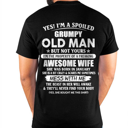 January - Grumpy Old Man with Awesome Wife - Perfect Gift From Wife - HLT01 (SKU06-68-01)