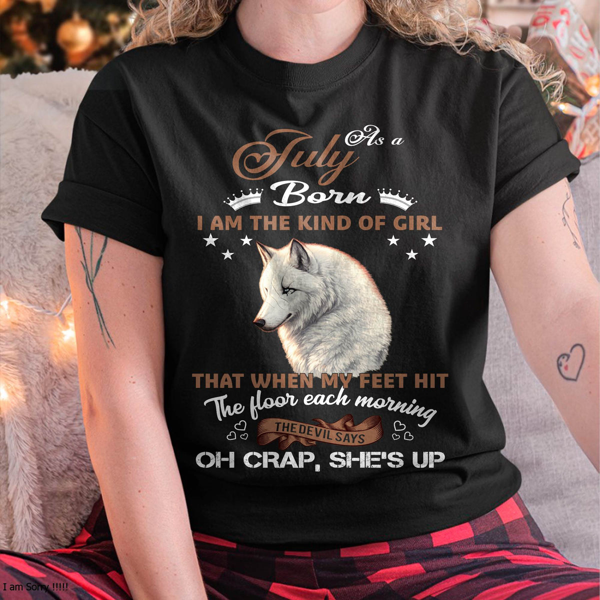 AS A JULY GIRL I'M FEARLESS WOLF SHIRT – GIFT FOR WOMEN - HLT07 (SKU2604-238-07)