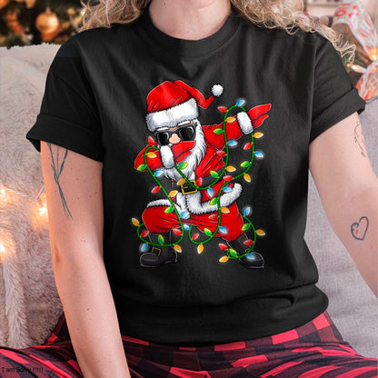 Christmas Shirts for Family, Funny christmas shirts, Christmas Unisex T-Shirt/Hoodie/Sweatshirt HLT00 - Dabbing Santa Xmas Lights Girls Boys Kids Christmas Gifts T-Shirt