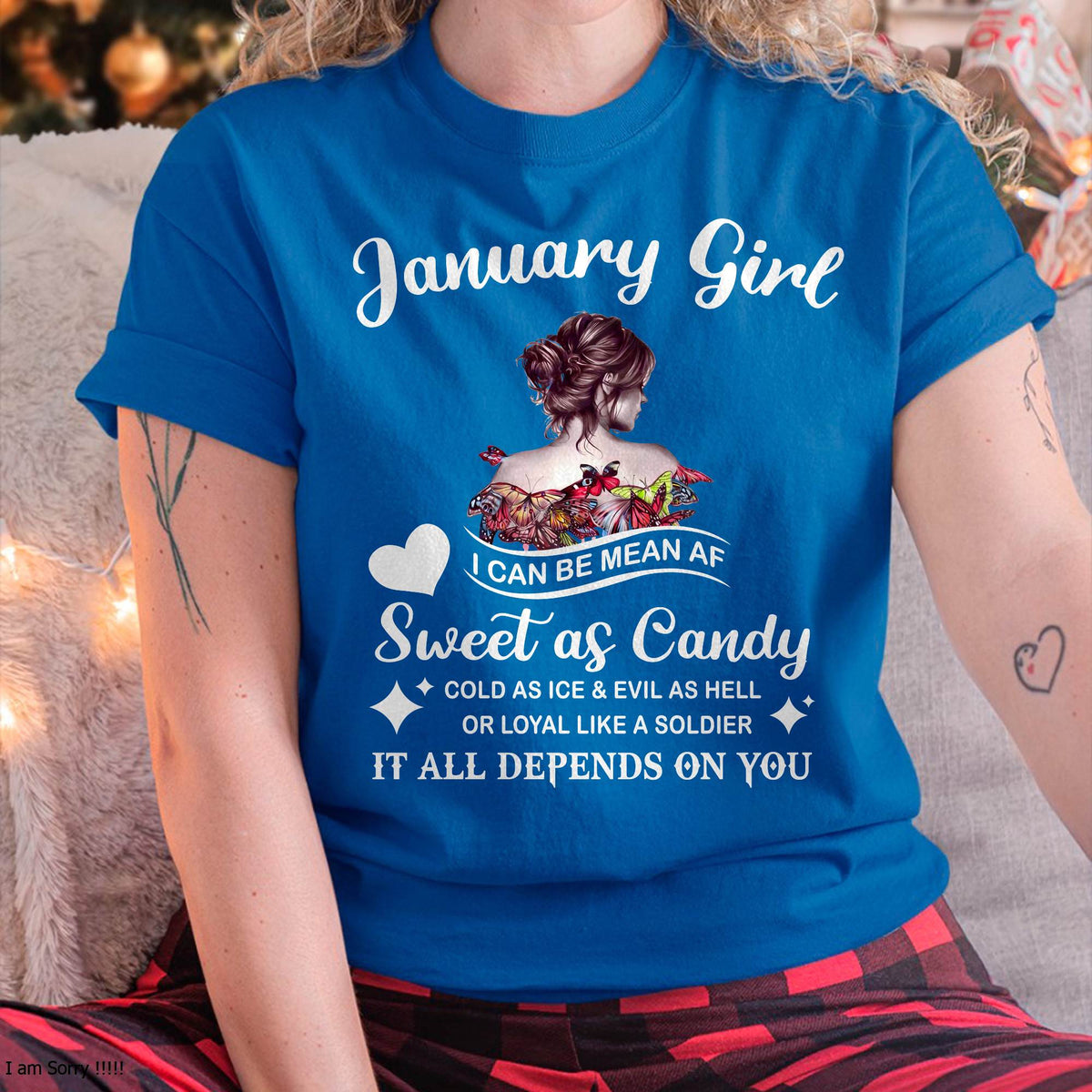 January Girl T-Shirt – Sweet As Candy, Cold As Ice - Birthday Gift for Women - HLT01 (SKU26T-01-38-01)