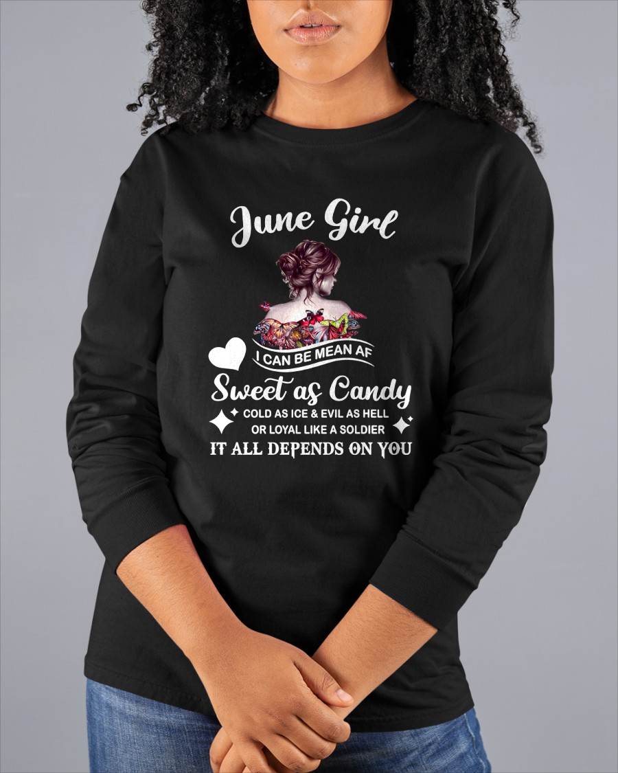 June Girl T-Shirt – Sweet As Candy, Cold As Ice - Birthday Gift for Women - HLT06 (SKU26T-01-38-06)