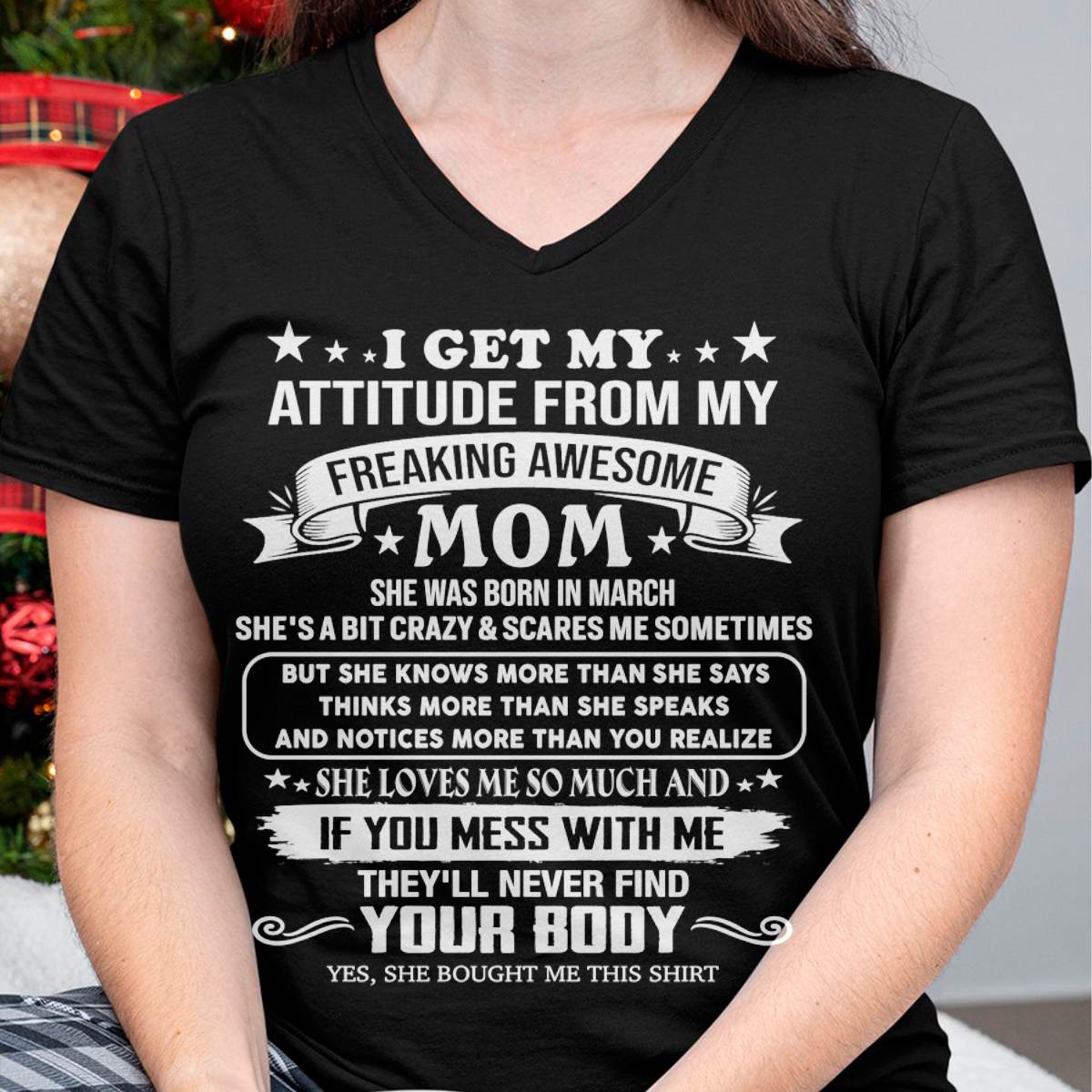 MARCH, MY FREAKING AWESOME MOM - SHIRT FROM MOM TO DAUGHTER - KIEN03 (SKU2603-336-03)