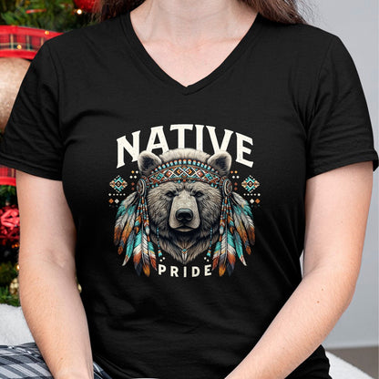 Native American T-Shirts, Vintage Native American Unisex T-Shirt/Hoodie/Sweatshirt HLT00 - Native American Bear Artwork Native American Day Design T-Shirt (4)