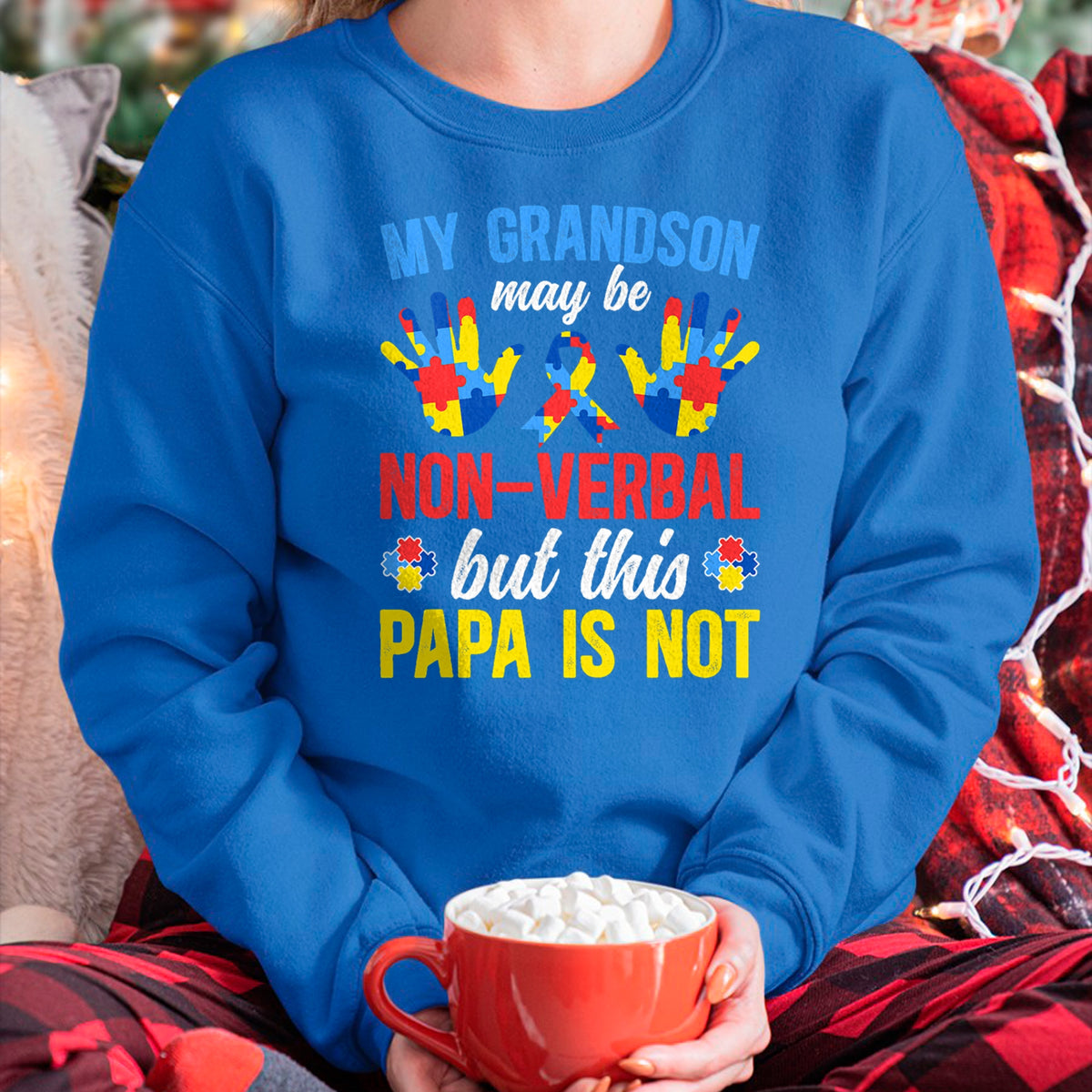 Best Grandpa Shirt, Proud Grandpa Unisex T-Shirt/Hoodie/Sweatshirt HLT00 - My Grandson Proud Autism Papa Autism Awareness For Papa T-Shirt