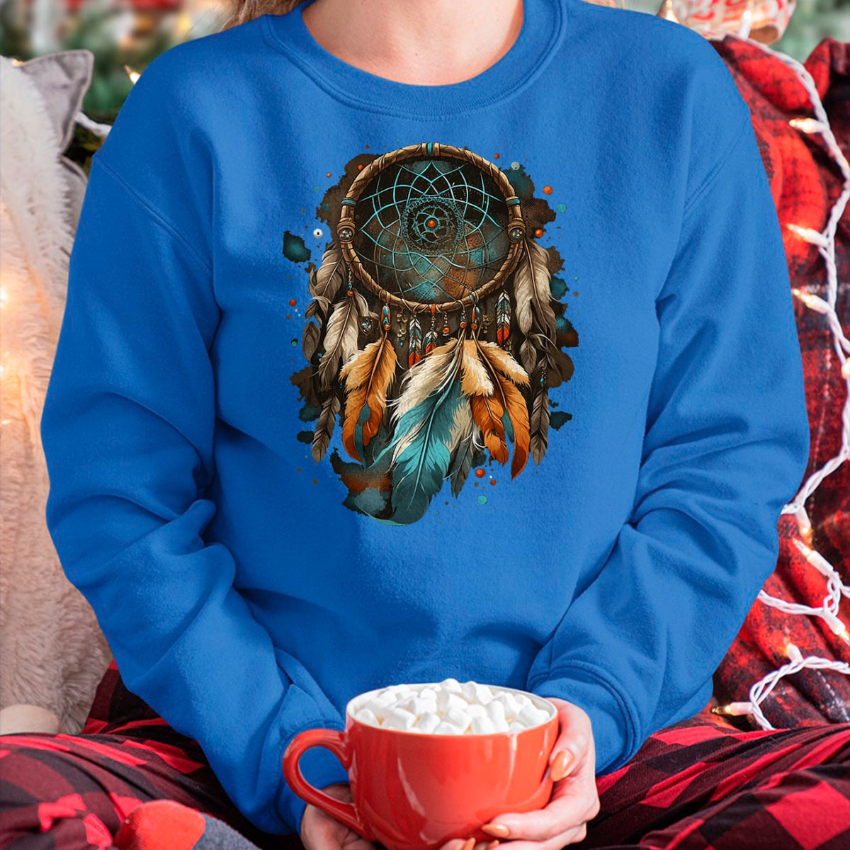 Native American T-Shirts, Vintage Native American Unisex T-Shirt/Hoodie/Sweatshirt HLT00 - Native American Dreamcatcher Indian Design T-Shirt (3)