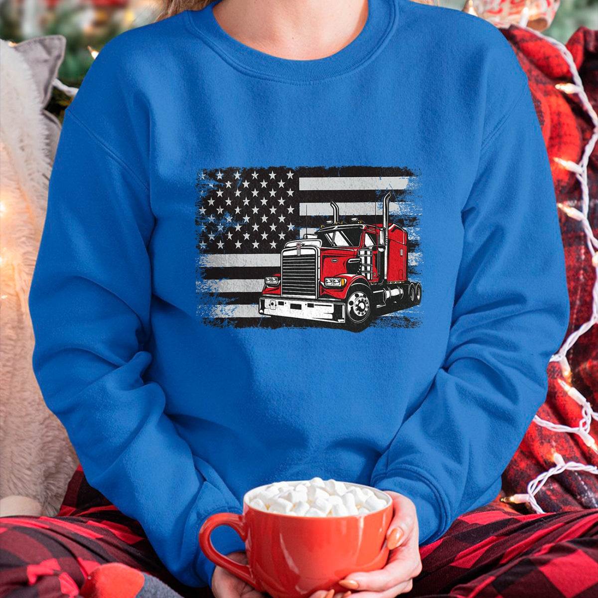 Best Truck Driver Life Shirt, Funny Trucker UnisexT-Shirt/Hoodie/Sweatshirt HLT00 - US American Flag Semi Truck Driver T-Shirt (3)