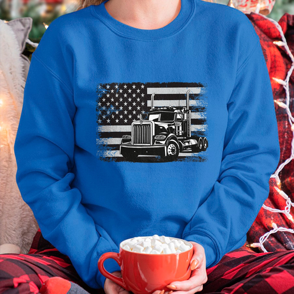 Best Truck Driver Life Shirt, Funny Trucker UnisexT-Shirt/Hoodie/Sweatshirt HLT00 - US American Flag Semi Truck Driver T-Shirt (5)