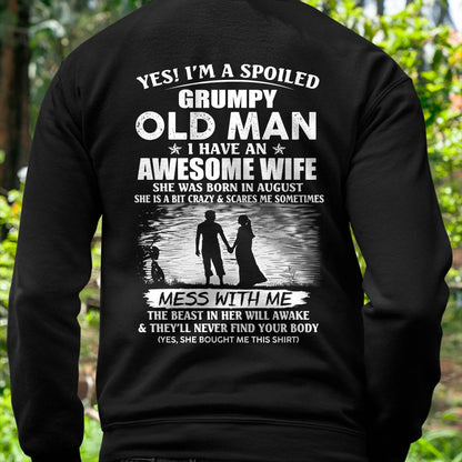 AUGUST - GRUMPY OLD MAN T-SHIRT – AWESOME WIFE GIFT FROM WIFE - HLT08 (SKU10-79-08)