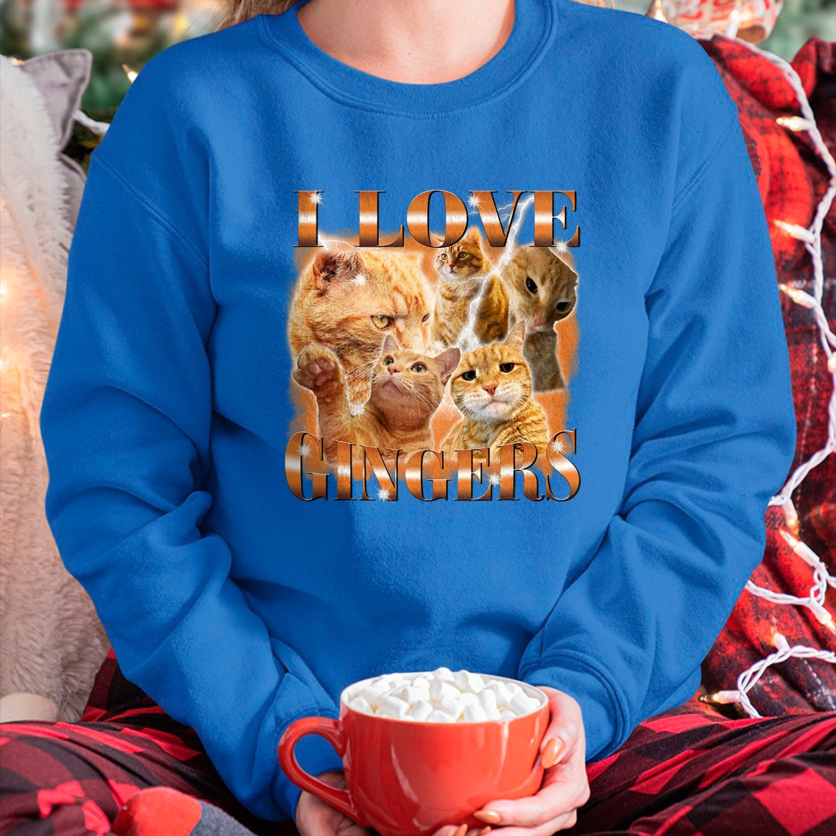 Cat Love Shirt, Funny Cat Lover Gift UnisexT-Shirt/Hoodie/Sweatshirt HLT00 - I Love Gingers Funny Orange Cat Cat Meme Kitty Cat Lovers T-Shirt