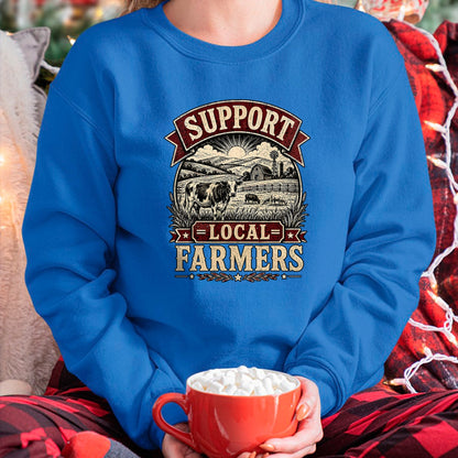 Best Farmer Life Shirt, Funny Farmer UnisexT-Shirt/Hoodie/Sweatshirt HLT00 - Support Local Farmers Farm Cow Barn Agriculture Country T-Shirt