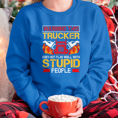 Best Truck Driver Life Shirt, Funny Trucker UnisexT-Shirt/Hoodie/Sweatshirt HLT00 - Funny Trucker Warning Semi Truck Driver Trucker T-Shirt, Men, Black, Large