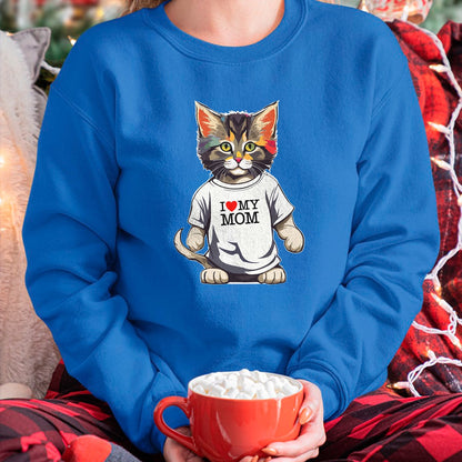 Cat Love Shirt, Funny Cat Lover Gift UnisexT-Shirt/Hoodie/Sweatshirt HLT00 - Cute Cat In I Love My Mom Shirt For Best Cat_s Mom Ever T-Shirt