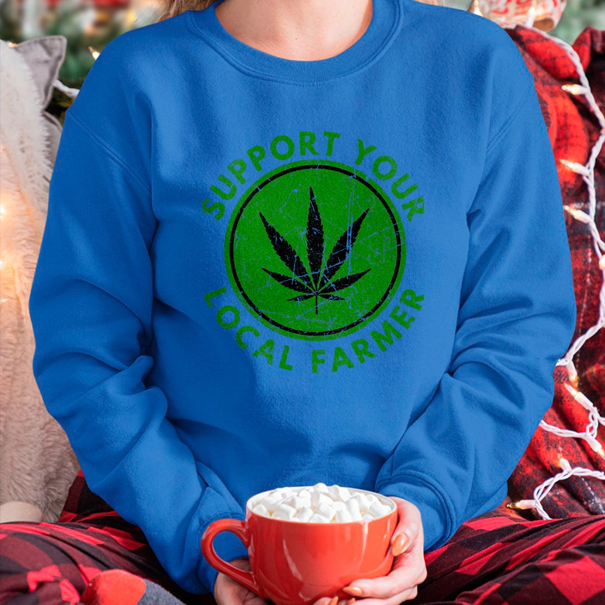 Best Farmer Life Shirt, Funny Farmer UnisexT-Shirt/Hoodie/Sweatshirt HLT00 - Marijuana Support Your Local Farmer Cannabis Weed Green T-Shirt, Men, Black, 3X-Large
