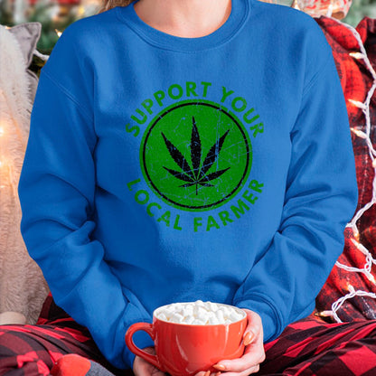 Best Farmer Life Shirt, Funny Farmer UnisexT-Shirt/Hoodie/Sweatshirt HLT00 - Marijuana Support Your Local Farmer Cannabis Weed Green T-Shirt, Men, Black, 3X-Large