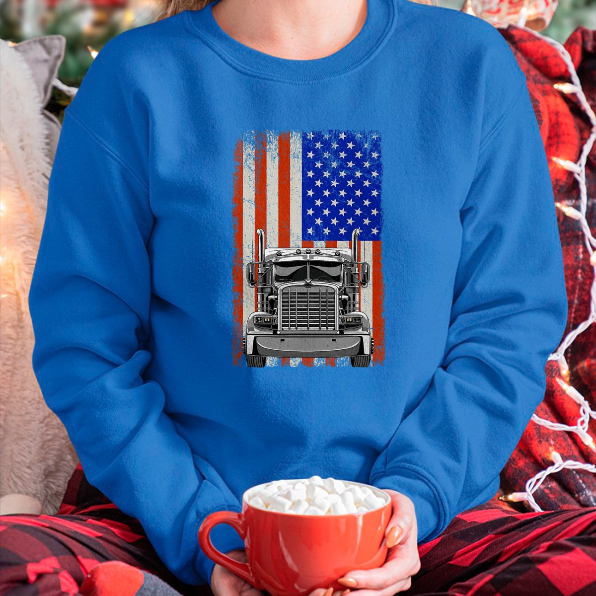 Best Truck Driver Life Shirt, Funny Trucker UnisexT-Shirt/Hoodie/Sweatshirt HLT00 - US American Flag Semi Truck Driver T-Shirt (1)