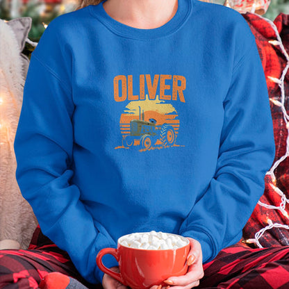 Best Farmer Life Shirt, Funny Farmer UnisexT-Shirt/Hoodie/Sweatshirt HLT00 - Oliver Personalized Nametag Tractor for Oliver T-Shirt