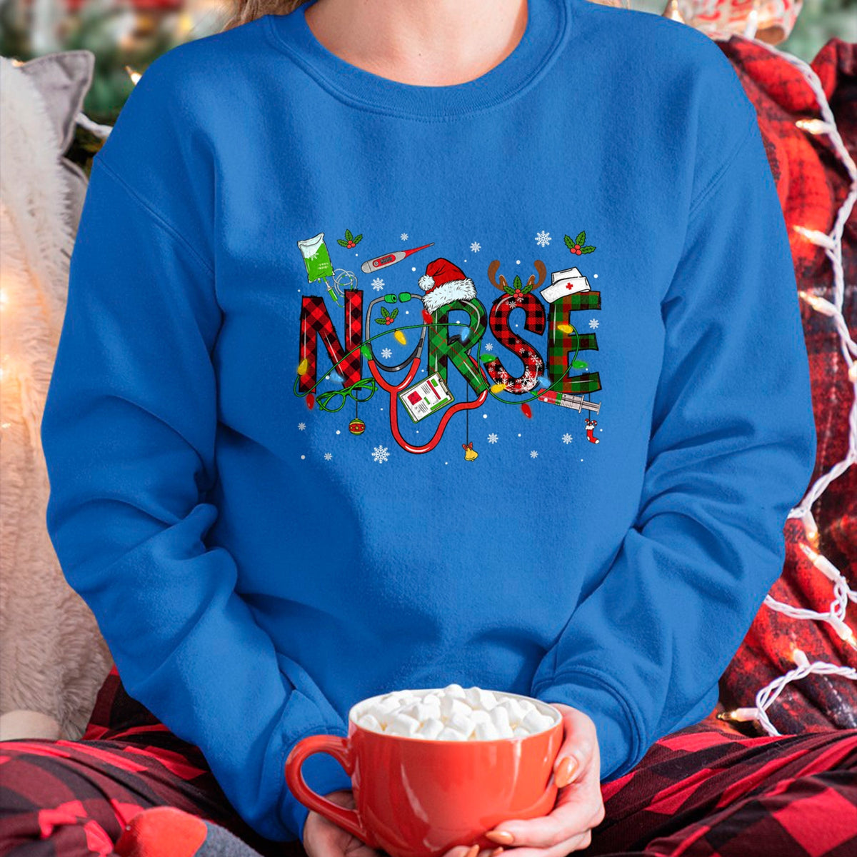 Funny Nurse Shirt, Nurse Unisex T-Shirt/Hoodie/Sweatshirt HLT00 - Nurse Christmas Stethoscope Nurses Xmas Scrub Men Women T-Shirt