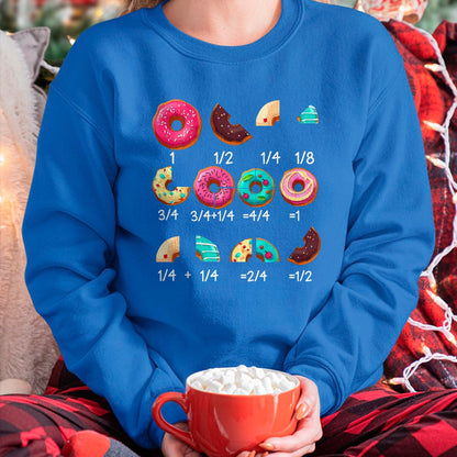 Best Teacher Shirt, Funny Teacher UnisexT-Shirt/Hoodie/Sweatshirt HLT00 - Math Donut Fraction Back to School Teacher Gifts Tee T-Shirt