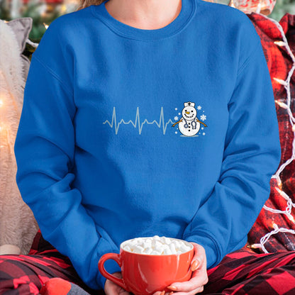 Funny Nurse Shirt, Nurse Unisex T-Shirt/Hoodie/Sweatshirt HLT00 - Heartbeat Nurse Snowman Nurse Christmas T-Shirt