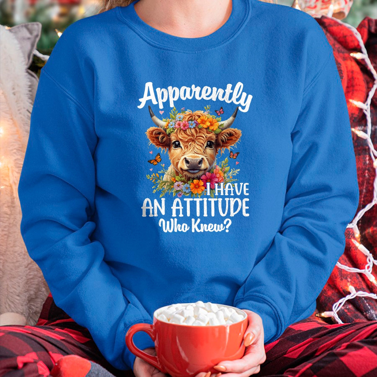 Best Farmer Life Shirt, Funny Farmer UnisexT-Shirt/Hoodie/Sweatshirt HLT00 - Apparently I Have an Attitude Who Knew Highland Cow Print T-Shirt