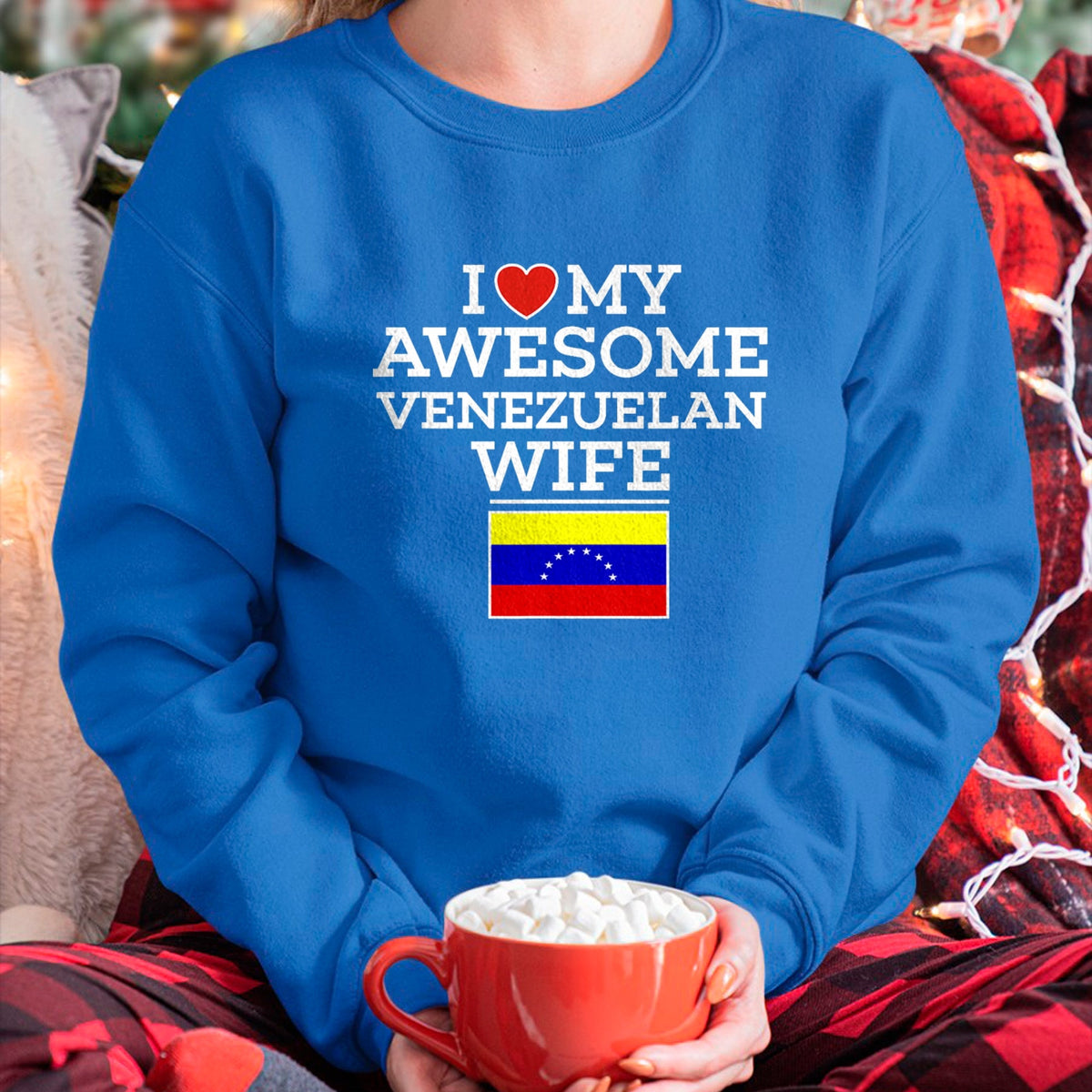 Best Wife Shirt, Wife and Husband Unisex T-Shirt/Hoodie/Sweatshirt HLT00 - I Love My AWESOME Venezuelan WIFE Flag Heart Tee for Husband