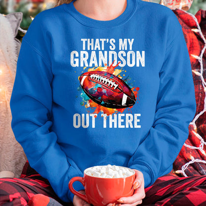 Best Grandpa Shirt, Proud Grandpa Unisex T-Shirt/Hoodie/Sweatshirt HLT00 - That's My Grandson Out There Football Grandma Grandpa T-Shirt