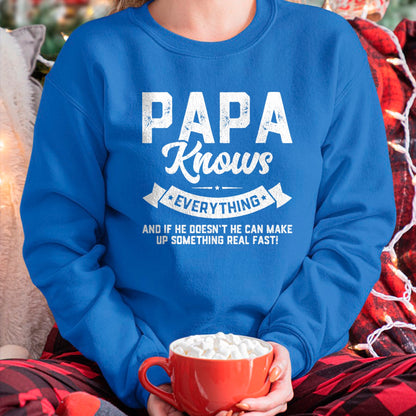 Best Grandpa Shirt, Proud Grandpa Unisex T-Shirt/Hoodie/Sweatshirt HLT00 - Papa Knows Everything 60th Gift Funny Father's Day T-Shirt
