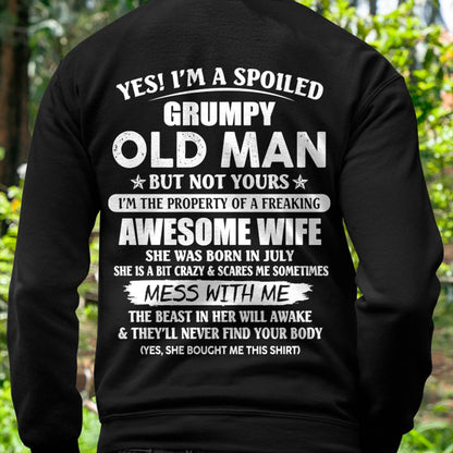 July - Grumpy Old Man with Awesome Wife - Perfect Gift From Wife - HLT07 (SKU06-68-07)
