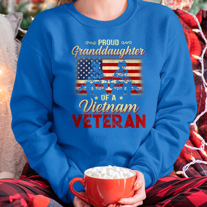 Best Grandpa Shirt, Proud Grandpa Unisex T-Shirt/Hoodie/Sweatshirt HLT00 - Proud Granddaughter Of A Vietnam Veteran Grandpa T-Shirt