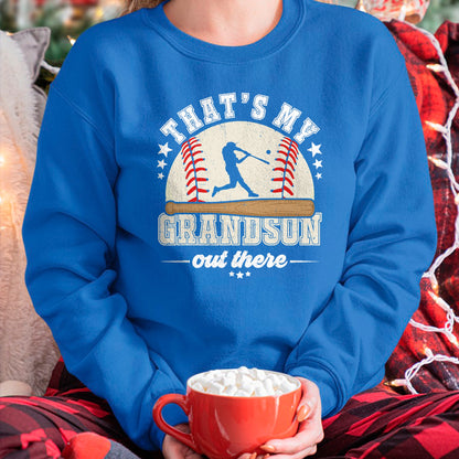 Best Grandpa Shirt, Proud Grandpa Unisex T-Shirt/Hoodie/Sweatshirt HLT00 - That's My Grandson Out There Baseball Grandma Grandpa T-Shirt