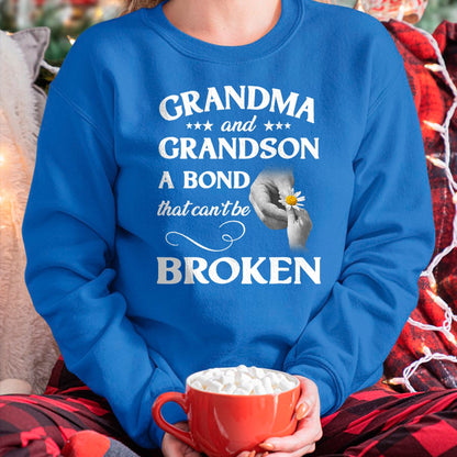 Best Grandma Shirt, Proud Grandma Unisex T-Shirt/Hoodie/Sweatshirt HLT00 - Grandma and Grandson A Bond That Can't Be Broken T-Shirt (2)
