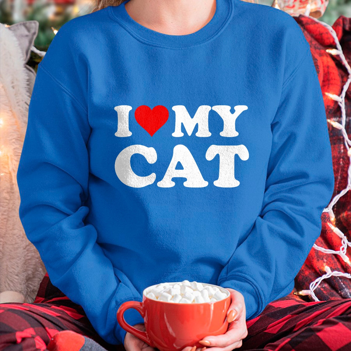 Cat Love Shirt, Funny Cat Lover Gift UnisexT-Shirt/Hoodie/Sweatshirt HLT00 - Red Heart I Love My Cat T-Shirt