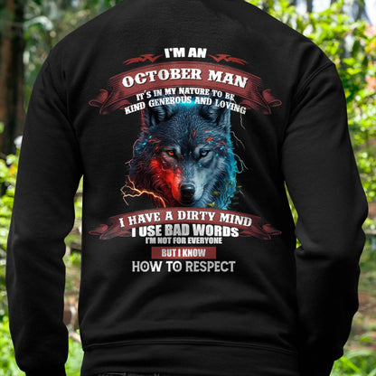 OCTOBER - KNOW HOW TO RESPECT - BIRTHDAY T-SHIRT FOR MEN - HLT10 (SKU12-162-10)
