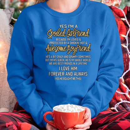 Best Wife Shirt, Wife and Husband Unisex T-Shirt/Hoodie/Sweatshirt HLT00 - Gift for wife T shirt, lucky wife   Lucky Wife Yes I'm A Spoiled Loved Protected Girlfriend T-Shirt