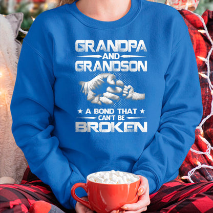 Best Grandpa Shirt, Proud Grandpa Unisex T-Shirt/Hoodie/Sweatshirt HLT00 - Grandpa And Grandson A Bond That Can't Be Broken T-Shirt