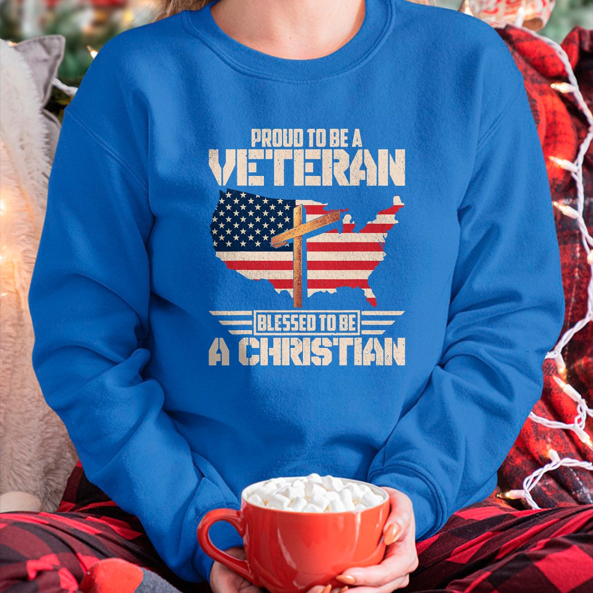 Proud Veteran Shirt, Funny Veteran UnisexT-Shirt/Hoodie/Sweatshirt HLT00 - Proud To Be A Veteran Blessed To Be A Christian T-Shirt