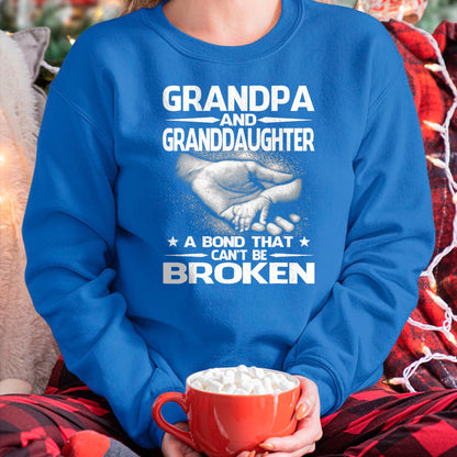 Best Grandpa Shirt, Proud Grandpa Unisex T-Shirt/Hoodie/Sweatshirt HLT00 - Grandpa And Granddaughter A Bond That Can't Be Broken T-Shirt (1)