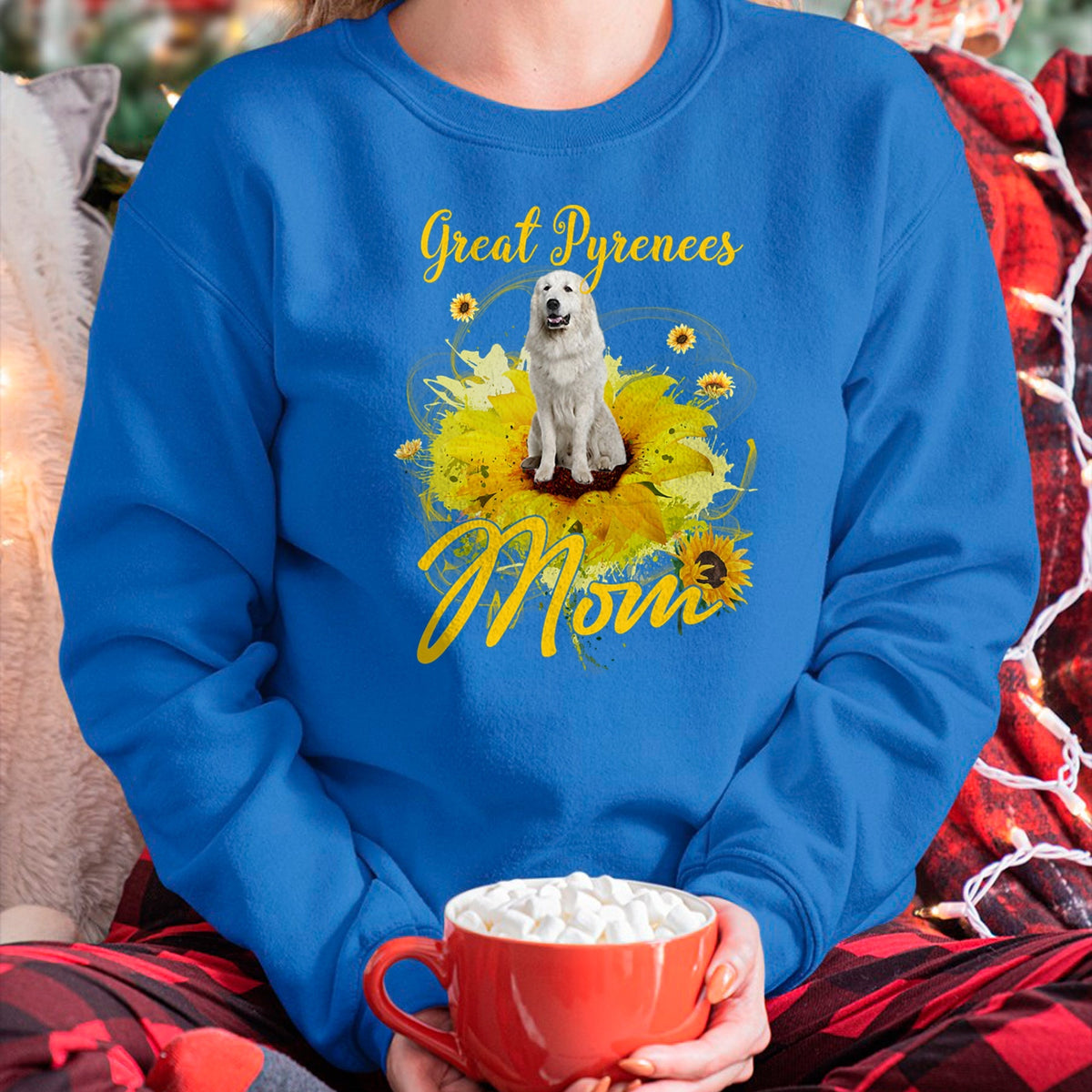 Dog Love Shirt, Dog Lover Gift T-Shirt/Hoodie/Sweatshirt HLT00 - Sunflower Great Pyrenees Mom Dog Lover Mother_s T-Shirt