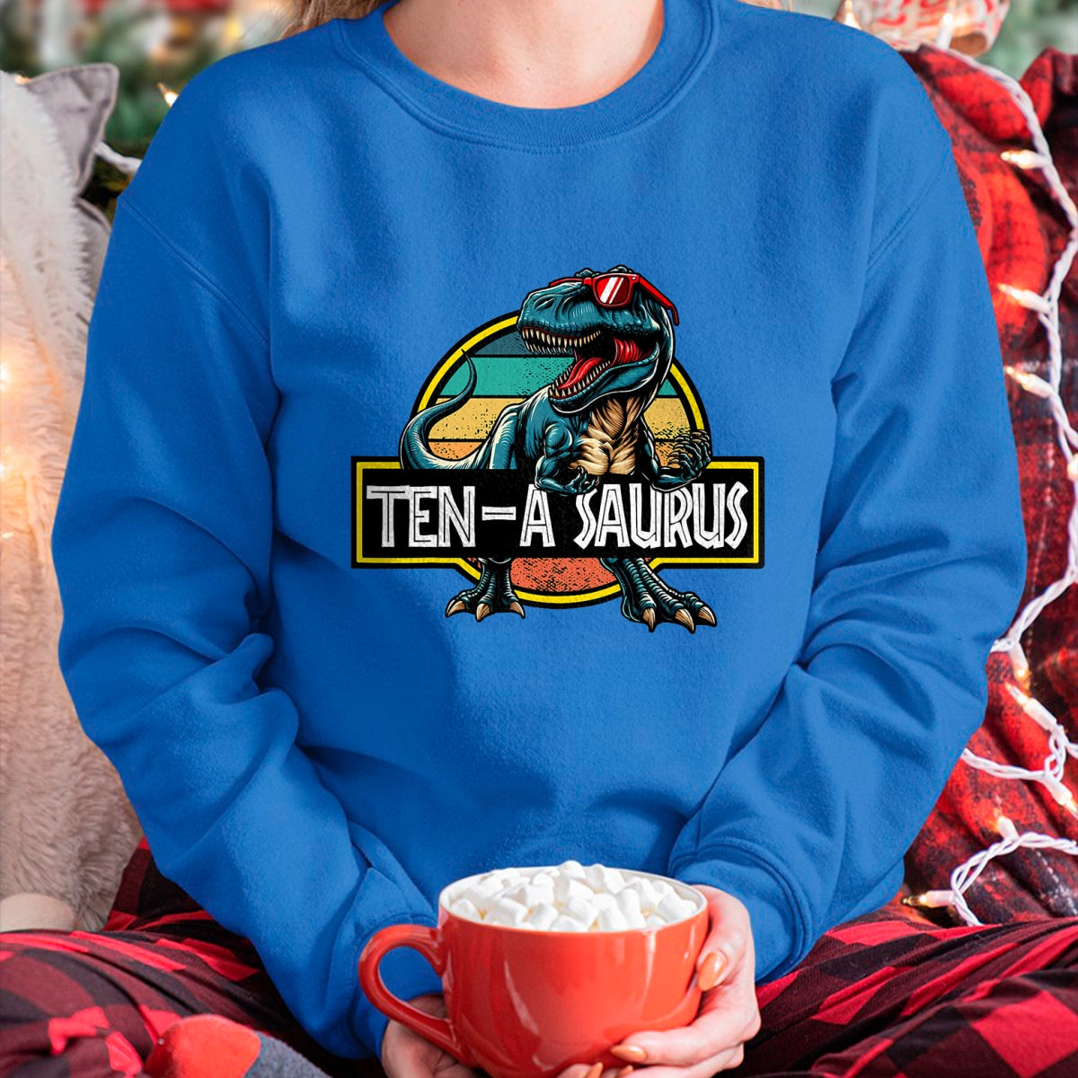 Best Dinosaur Lover Shirt, Funny Dinosaur UnisexT-Shirt/Hoodie/Sweatshirt HLT00 - Ten A Saurus T Rex Dinosaur Birthday Party 10 Year Old T-Shirt
