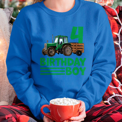Best Farmer Life Shirt, Funny Farmer UnisexT-Shirt/Hoodie/Sweatshirt HLT00 - I'm 4 Years Old Farmer Tractor It's My 4th Birthday Boy T-Shirt