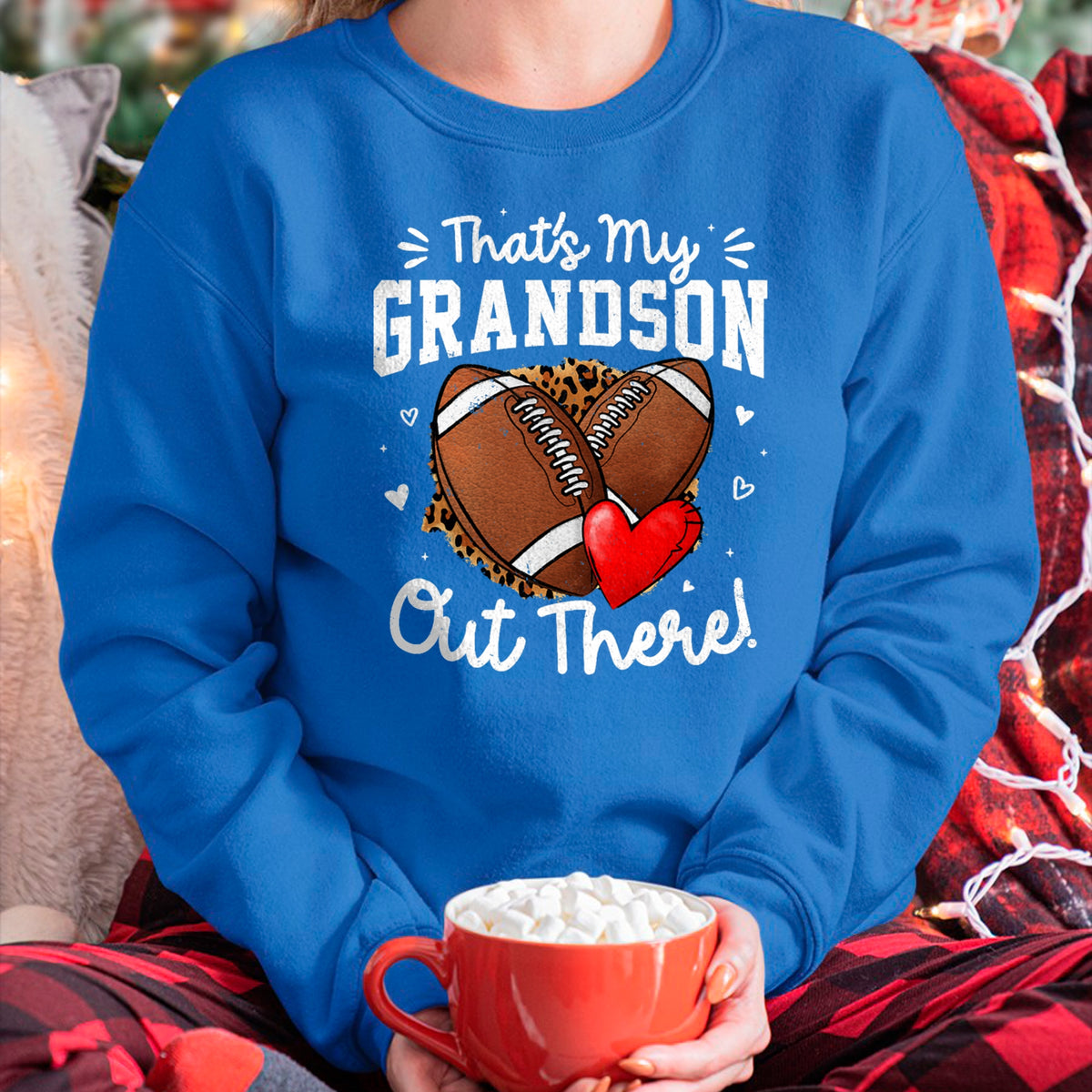 Best Grandpa Shirt, Proud Grandpa Unisex T-Shirt/Hoodie/Sweatshirt HLT00 - That's My Grandson Out There Funny Football Grandma T-Shirt