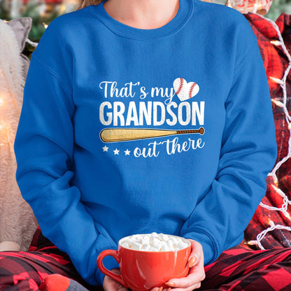 Best Grandpa Shirt, Proud Grandpa Unisex T-Shirt/Hoodie/Sweatshirt HLT00 -Baseball Grandma Funny That's My Grandson Out There Baseball T-Shirt
