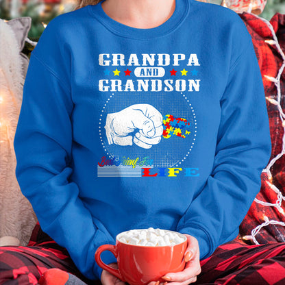 Best Grandpa Shirt, Proud Grandpa Unisex T-Shirt/Hoodie/Sweatshirt HLT00 - Autism Awareness Grandpa Grandson Best Friend for Life Gift T-Shirt