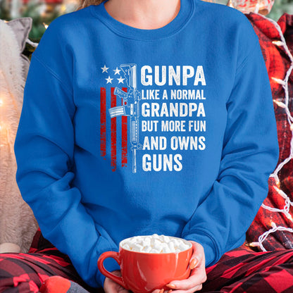 Best Grandpa Shirt, Proud Grandpa Unisex T-Shirt/Hoodie/Sweatshirt HLT00 - Gunpa Like A Normal Grandpa But More Fun And Owns Guns T-Shirt (1)