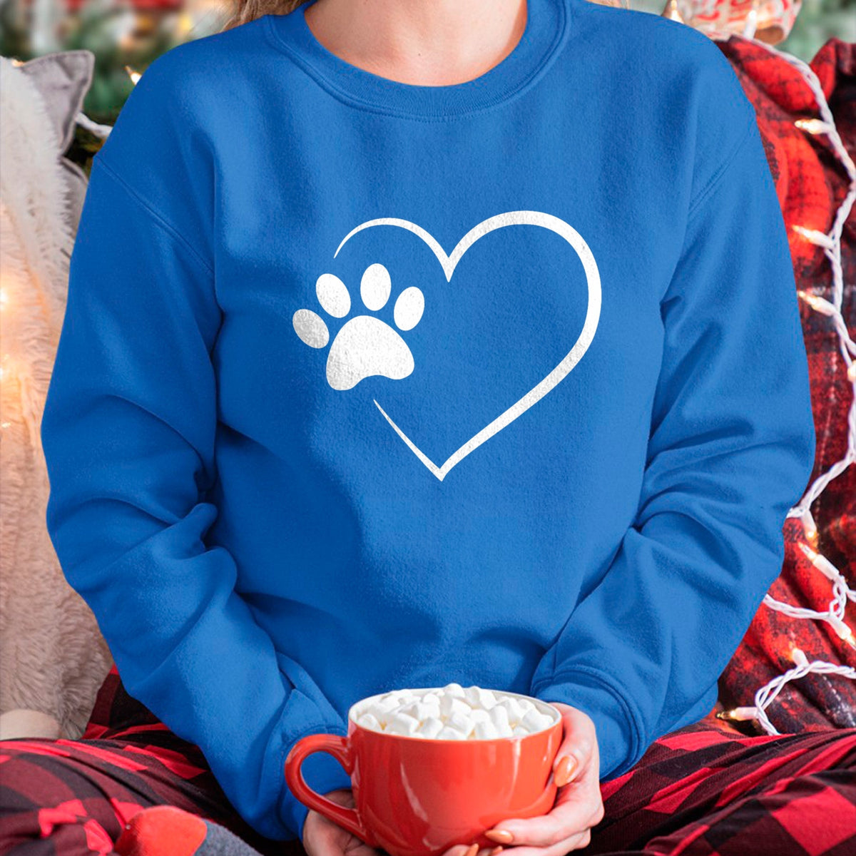Dog Love Shirt, Dog Lover Gift T-Shirt/Hoodie/Sweatshirt HLT00 - Dog Paw Heart - Dog Lover Gift for Dog Moms T-Shirt